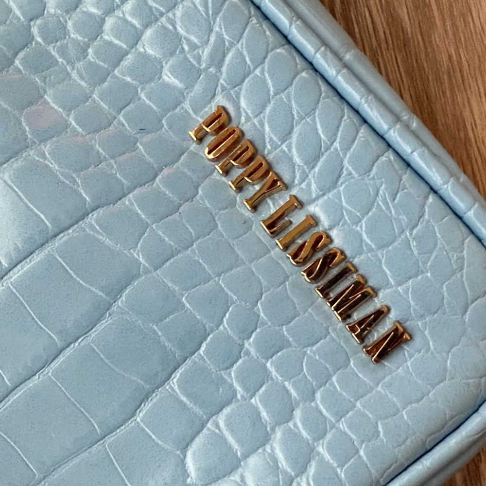 Poppy Lissiman Light Blue Croc Embossed Shoulder Bag - Picture 2 of 4